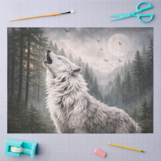 Howling Wolf Tissue Paper 薄葉紙 (クラフト)