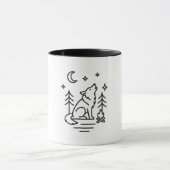 Howling Wolf Under the Moon Coffee Mug マグカップ (中央)