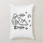 Howling Wolf Under the Moon Decorative Pillow アクセントクッション (正面(垂直))