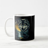Howling Wolf Waterfall Scene For Nature Lovers And コーヒーマグカップ (左)