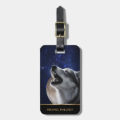 Howling Wolf Wild Animals写真 ラゲッジタグ (正面縦)