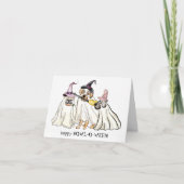 HOWLoweenかわいい犬の幽霊たちハッピーハローウィン シーズンカード (正面)