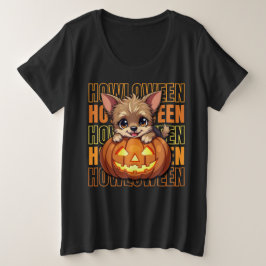 HOWLOWEEN -ヨークシャーテリアラバーズハロウィーン プラスサイズTシャツ
