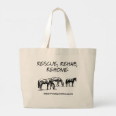 HPF Rescue, Rehab, Rehome Jumbo Tote Bag ラージトートバッグ (裏面)