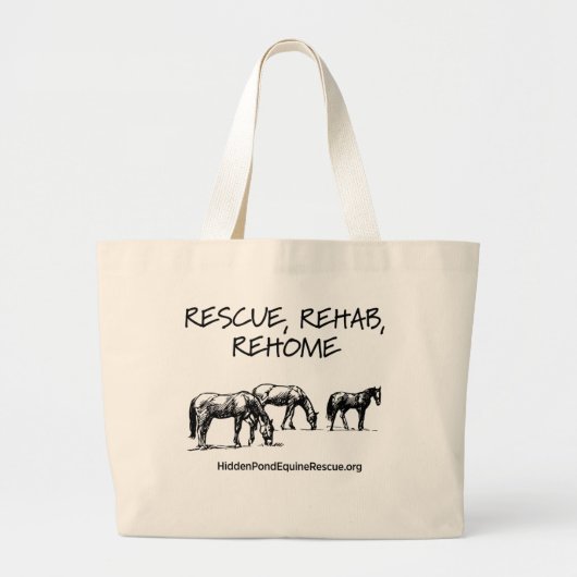 HPF Rescue, Rehab, Rehome Jumbo Tote Bag ラージトートバッグ (正面)