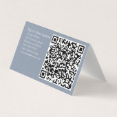 HQコードモダンフローラ折りたたみ名刺ダークブルー 名刺 (裏面)