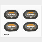 HQ 101st Abn Oval StickersのAir Assaultバッジ 長方形シール (シート)