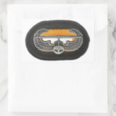 HQ 101st Abn Oval StickersのAir Assaultバッジ 長方形シール (バッグ)