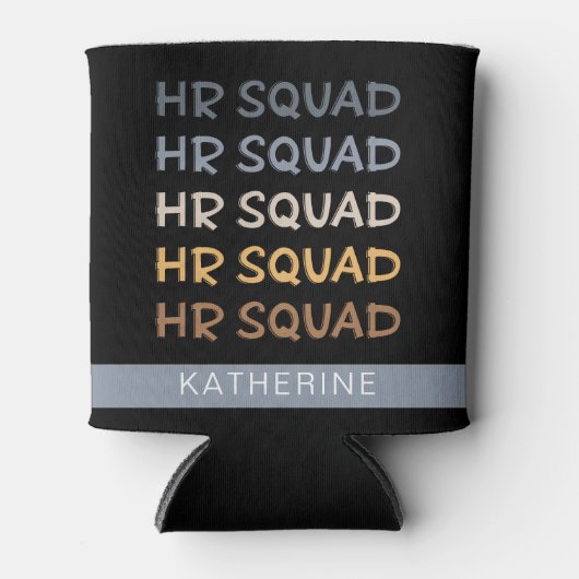 HRカスタム分隊の人事チームのギフト 缶クーラー (正面)