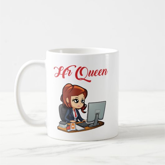 HRクイーンかわいい人財女性 コーヒーマグカップ (左)