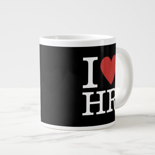 HRジャンボ❤️マグが大好き – 人事部スタッフ向け ジャンボコーヒーマグカップ (正面右)