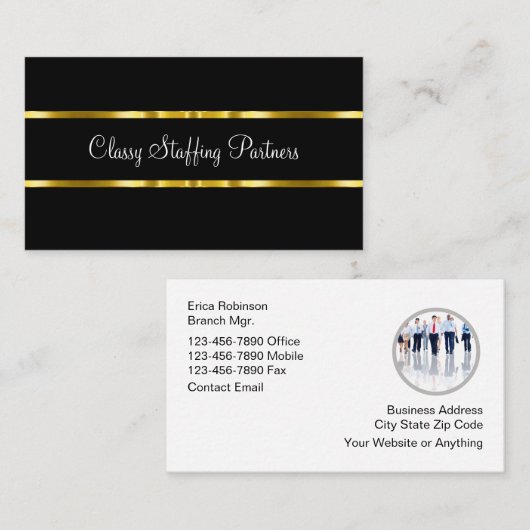 HRビジネス・カードを使用した高度なオフィス配置 名刺 (正面/裏面)