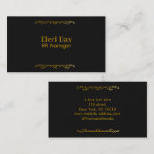 HRマネージャエレガントブラック 名刺 (正面/裏面)