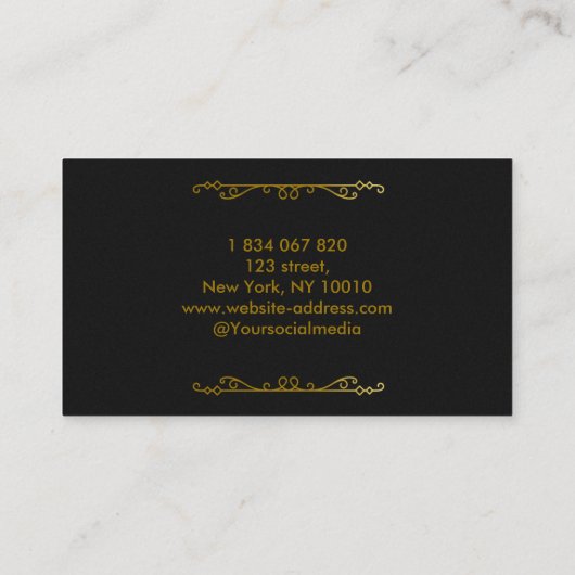 HRマネージャエレガントブラック 名刺 (裏面)