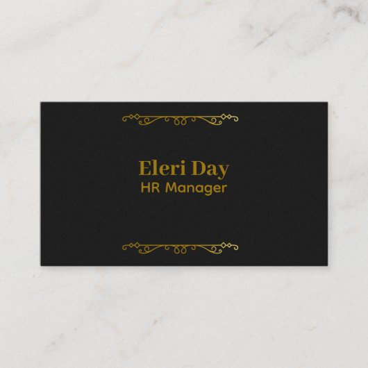 HRマネージャエレガントブラック 名刺 (正面)
