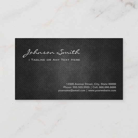 HRマネージャカッコいいブラックメタルシンプル 名刺 (裏面)