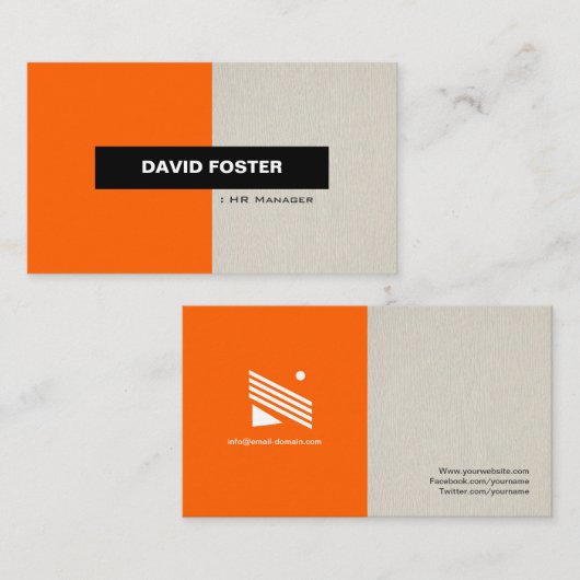 HRマネージャ – シンプルエレガントスタイリッシュ 名刺 (正面/裏面)