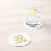 HRモノグラムまたはRHモノグラムコースター ラウンドペーパーコースター (インサイチュ)