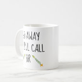 HR事務遠くにのユーモアを呼びまおもしろいす コーヒーマグカップ (正面左)