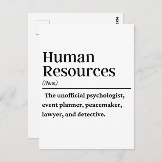 HR人事管理の定義 ポストカード (正面/裏面)