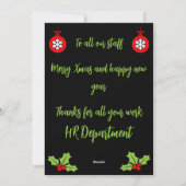 HR企業のクリスマスギフト シーズンカード (裏面)