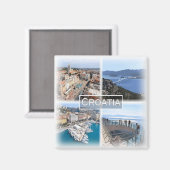 HR0024ヨーロッパ、クロアチア、ザグレブ、リジェカ、冷蔵庫 マグネット (正面/裏面)