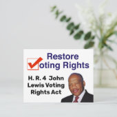 HR4 John Lewis Voting Rights Actポストカード ポストカード (スタンド正面)
