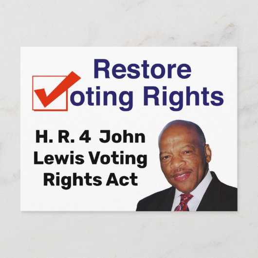 HR4 John Lewis Voting Rights Actポストカード ポストカード (正面)