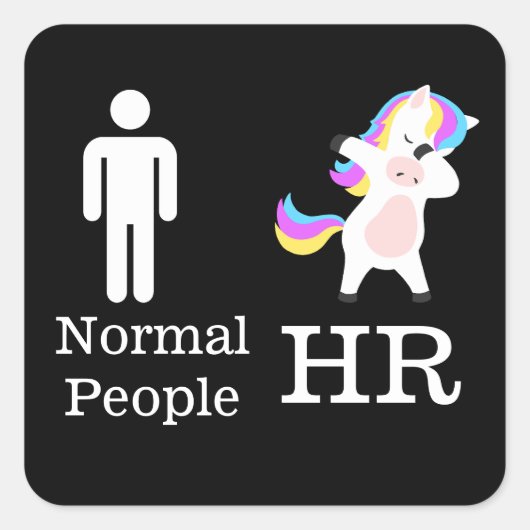 HR 🦄デビングUnicornステッカー スクエアシール (正面)