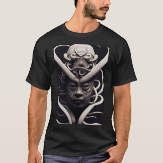 HR Giger inspirerte D Ukiyo-e von Musashi, japani Tシャツ