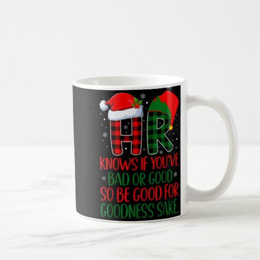 Hr Knows If You've Been Bad Or Good Funny Christma コーヒーマグカップ (右)