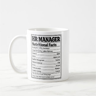 HR Manager Nutritional Facts Funny Office Gift コーヒーマグカップ
