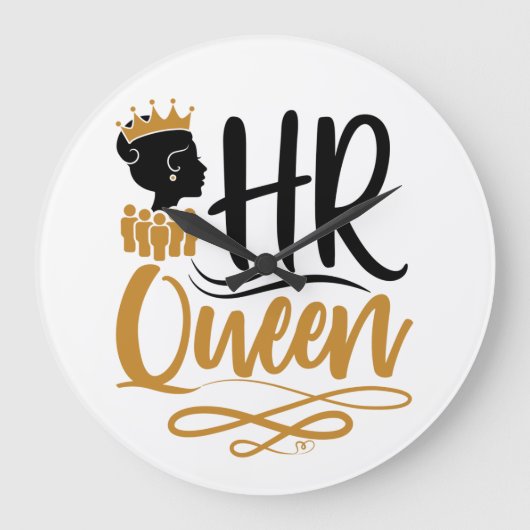 HR Queen人事担当女性 ラージ壁時計 (正面)
