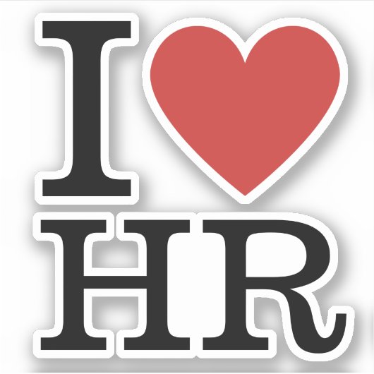 HR ❤️ Vinlyステッカーが大好き – HR部門スタッフ シール (正面)