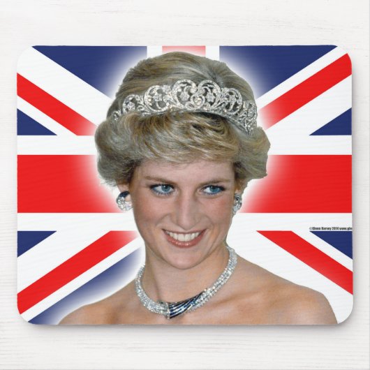 HRHのプリンセスダイアナの英国国旗 マウスパッド (正面)