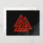 Hrungnirのハート(赤と黒グランジ) ポストカード (正面/裏面)