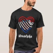 Hrvatskaクロアチア国旗クロアチアハートクロアチアンプリッド Tシャツ (正面)