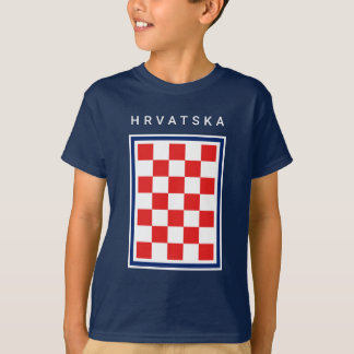 Hrvatska Checker Blue Border Tシャツ