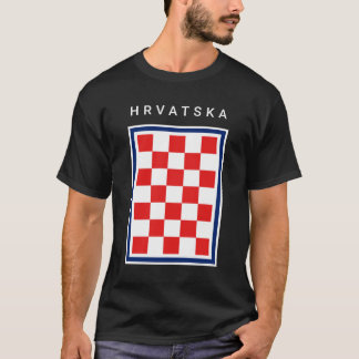 Hrvatska Checker Blue Border Tシャツ