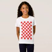 Hrvatska Croatia Red Squares Tシャツ (正面フル)