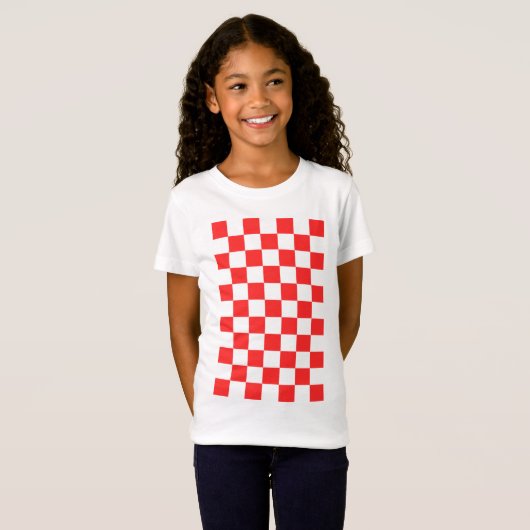 Hrvatska Croatia Red Squares Tシャツ (正面フル)