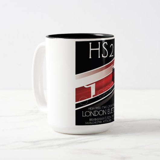 HS2ヴィンテージ列車のポスター、 ツートーンマグカップ (正面左)