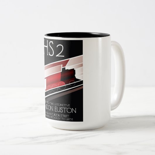 HS2ヴィンテージ列車のポスター、 ツートーンマグカップ (正面右)