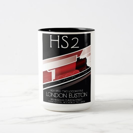 HS2 ビンテージ トレインポスター, ツートーンマグカップ (中央)