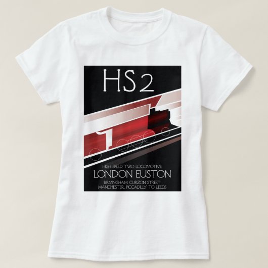 HS2 ビンテージ トレインポスター, Tシャツ (デザイン正面)