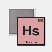 Hs – ハシウム化学周期表記号 マグネット (正面/裏面)