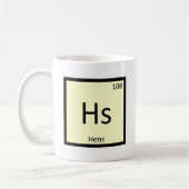 Hs - Hens Chemistry周期表要素記号 コーヒーマグカップ (左)