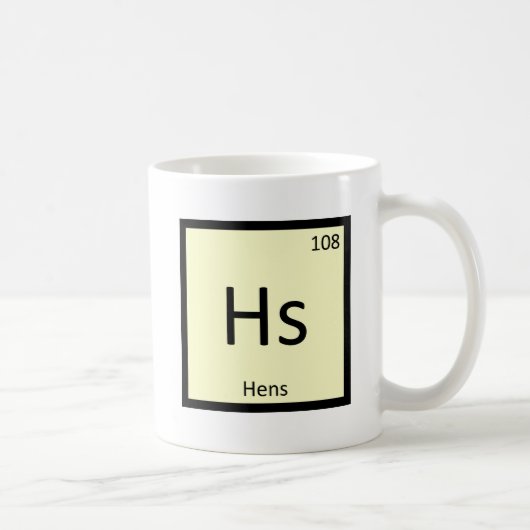 Hs - Hens Chemistry周期表要素記号 コーヒーマグカップ (右)
