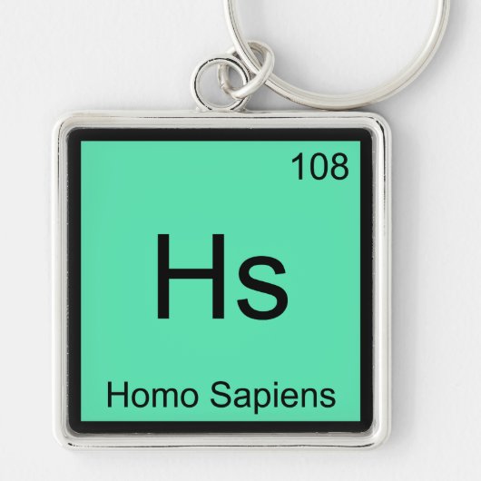 Hs - Homo Sapiens Chemistry ElementシンボルTシャツ キーホルダー (正面)