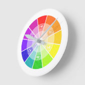 hslカラーホイール ラウンド壁時計 (傾斜)